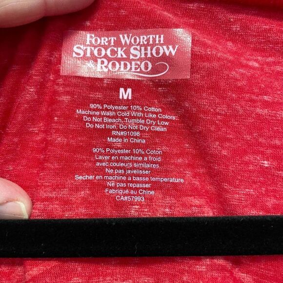 Fort Worth Stock Show Rodeo V-Neck Long Sleeve T-shirt, Size M NWT - Picture 5 of 7